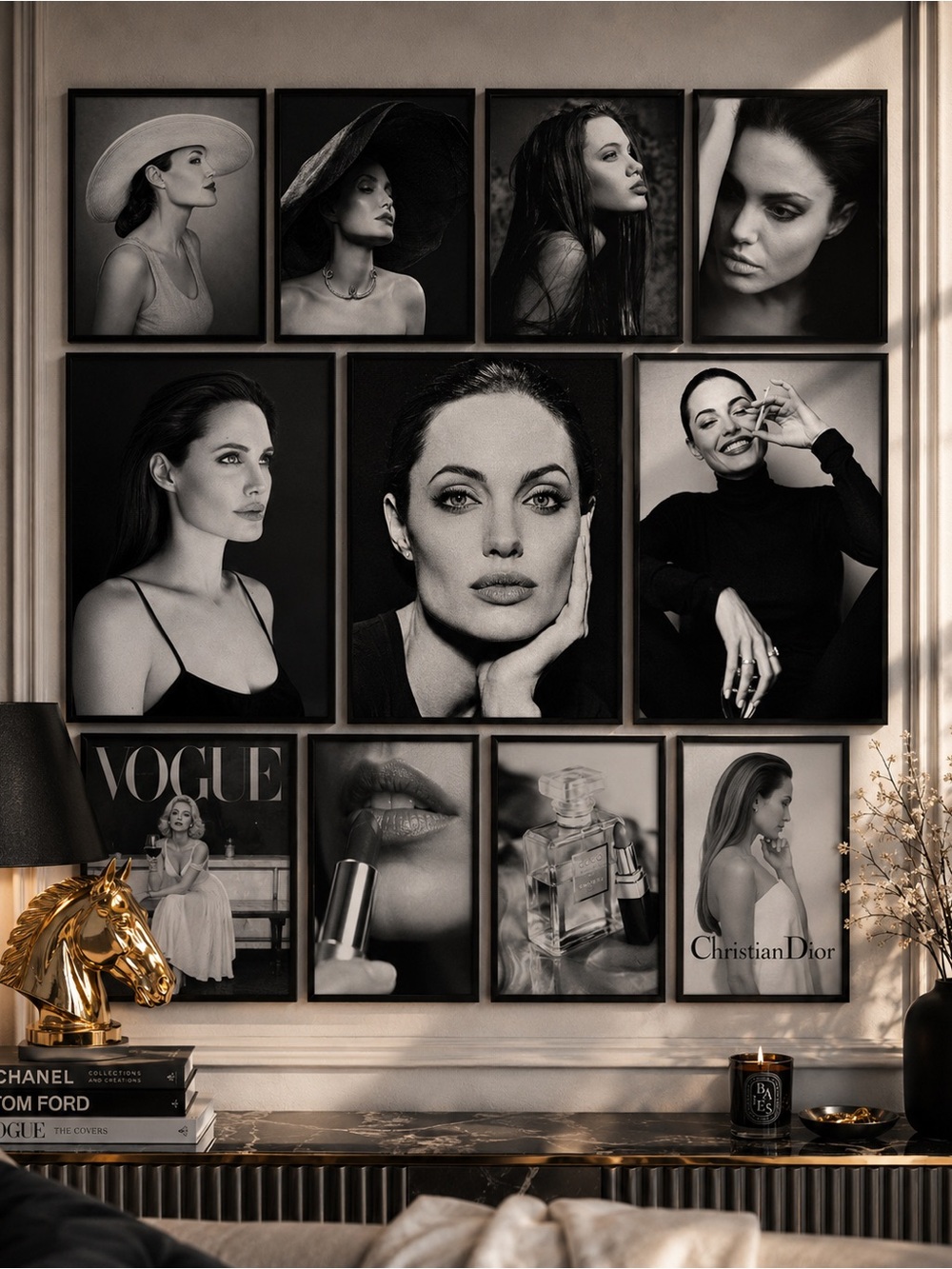 Pick 5 Editorial Angelina Jolie Inspired Fashion Gallery Wall Art Prints